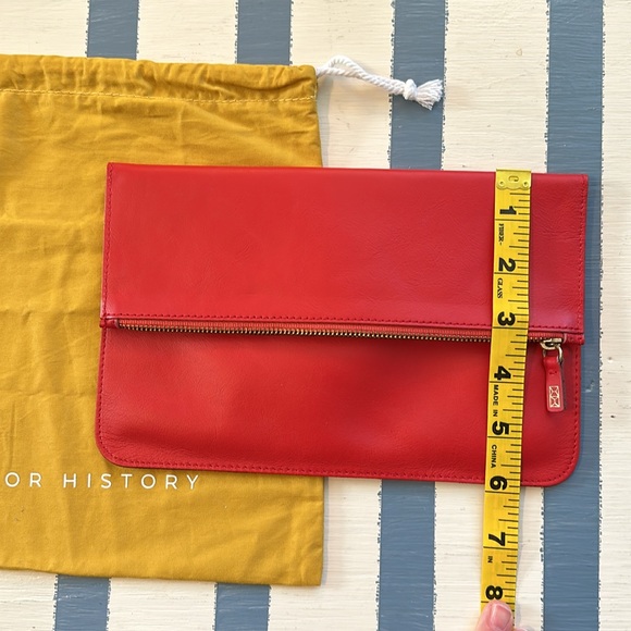 Minor History Red Leather Envelope Clutch - Picture 6 of 7